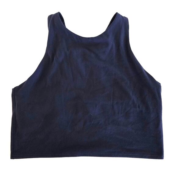 Athleta Conscious Crop Tank Long Line Built in Bra - Navy S - Picture 1 of 4